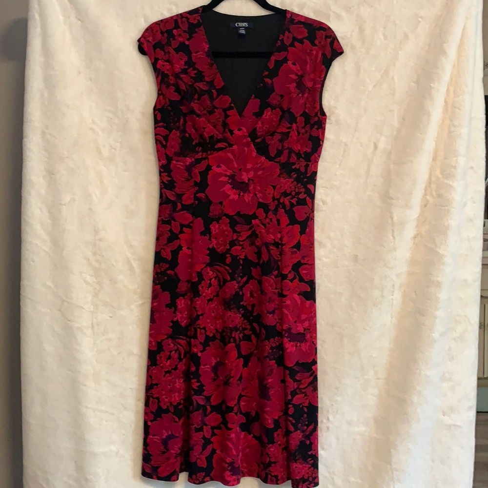 Chaps dress fuchsia and black